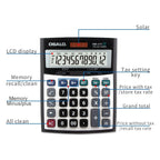 OSALO OS - 2TV 12 Digits Desktop Tax Rate Calculator Solar Energy Dual Power Calculator - British D'sire