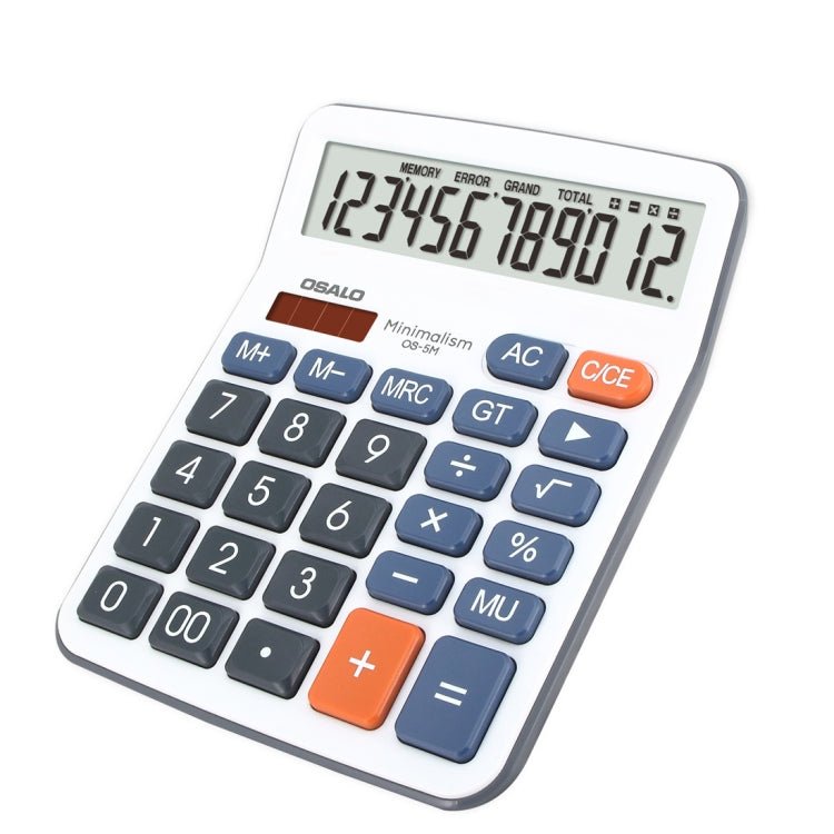 OSALO OS-5M 12 Digits Desktop Calculator Solar Energy Dual Power Calculator Secondary image