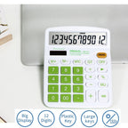 OSALO OS - 837VC 12 Digits Colorful Desktop Calculator Solar Energy Dual Power Calculator(Green) - British D'sire