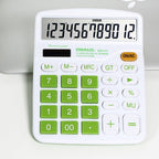 OSALO OS - 837VC 12 Digits Colorful Desktop Calculator Solar Energy Dual Power Calculator(Green) - British D'sire