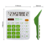 OSALO OS - 837VC 12 Digits Colorful Desktop Calculator Solar Energy Dual Power Calculator(Green) - British D'sire