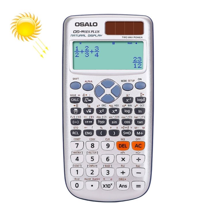OSALO OS - 991ES PLUS 10+2 Digits Multi - functional Student Function Scientific Calculator Solar Energy Dual Power Calculator - British D'sire Main image