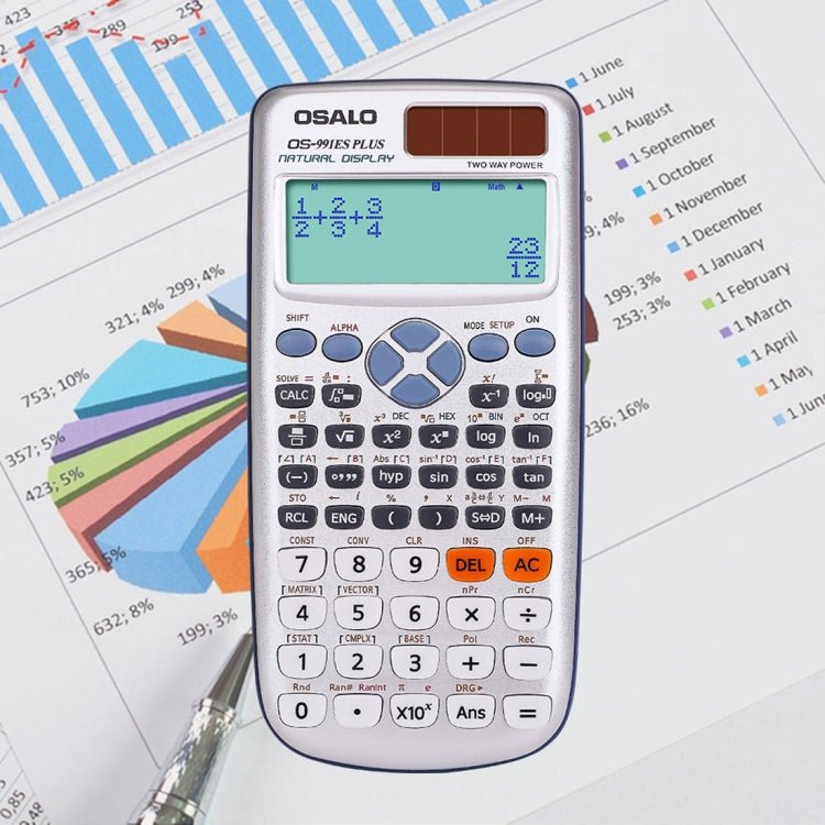OSALO OS-991ES PLUS 10+2 Digits Multi-functional Student Function Scientific Calculator Solar Energy Dual Power Calculator Secondary image