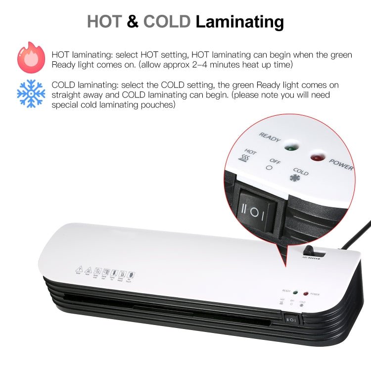 Osmile SL299 A4 Laminator Machine Set With 15 Laminating Pouches Paper Cutter Corner Rounder(US Plug) - British D'sire