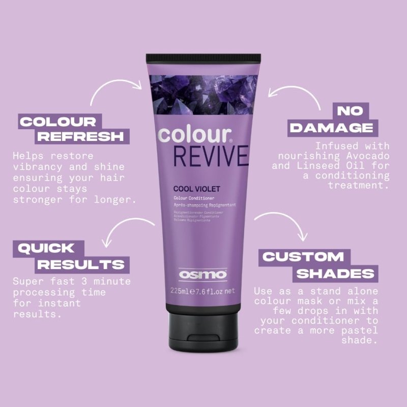 OSMO Color Revive Cool Violet | Violet Purple Conditioning Toning Mask | Vegan. 225ml. - Hair Care - British D'sire