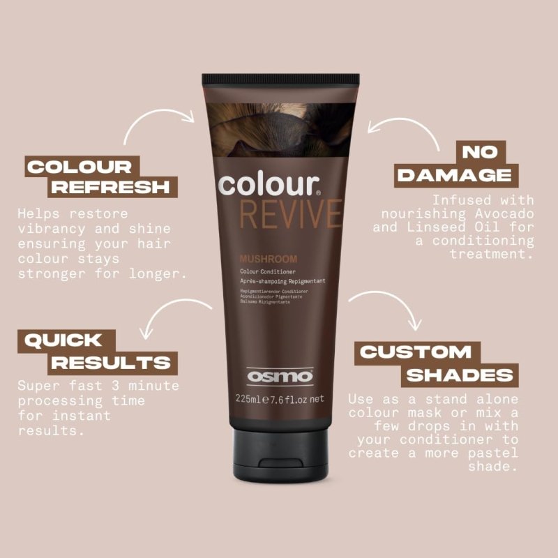 OSMO Color Revive Mushroom | Cool Ashy Brown Conditioning Toning Mask | Vegan. 225ml Secondary image