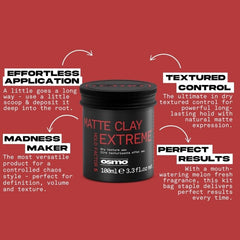 Osmo Matte Clay Extreme | Dry Textured Control | Matt finish for a Natural look. Vegan. 100ml. - Hair Care - British D'sire