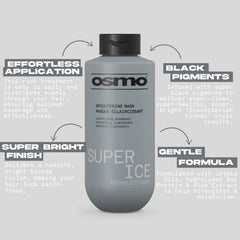 OSMO Super Ice Brightening Mask | Black Pigment for Toning Blonde Hair | Bleached & Natural Blonde Hair | Vegan. 400ml - Hair Care - British D'sire