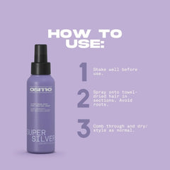 OSMO Super Silver Toning Spray | Violet Nourishing Leave - in Treatment | Blonde Toner | Vegan. 100ml. - Hair Care - British D'sire