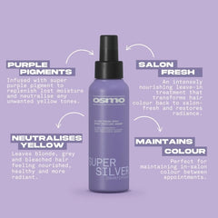 OSMO Super Silver Toning Spray | Violet Nourishing Leave - in Treatment | Blonde Toner | Vegan. 100ml. - Hair Care - British D'sire