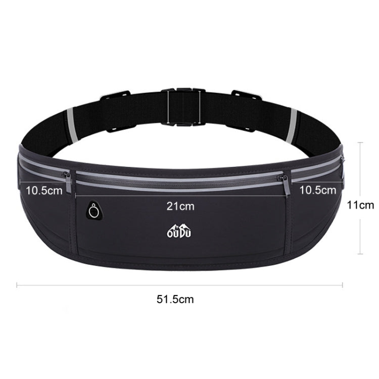 OUDU Outdoor Sports Waist Pack Male And Female Running Waterproof Cell Phone Bag(Black) - British D'sire