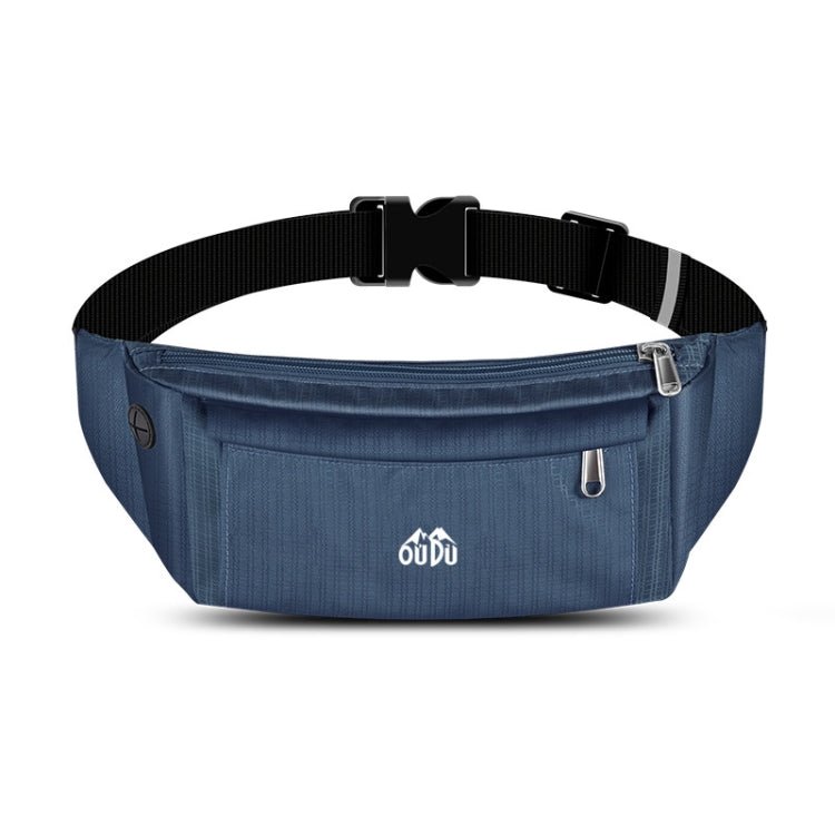 OUDU Outdoor Sports Waist Pack Male And Female Running Waterproof Cell Phone Bag(Navy Blue) - British D'sire Main image