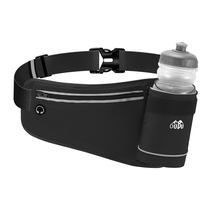 OUDU Outdoor Sports Water Bottle Waist Pack Multifunctional Running And Fitness Gear, Style: With Bottle(Black) - British D'sire Main image