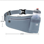 OUDU Outdoor Sports Water Bottle Waist Pack Multifunctional Running And Fitness Gear, Style: With Bottle(Hemp Black) - British D'sire