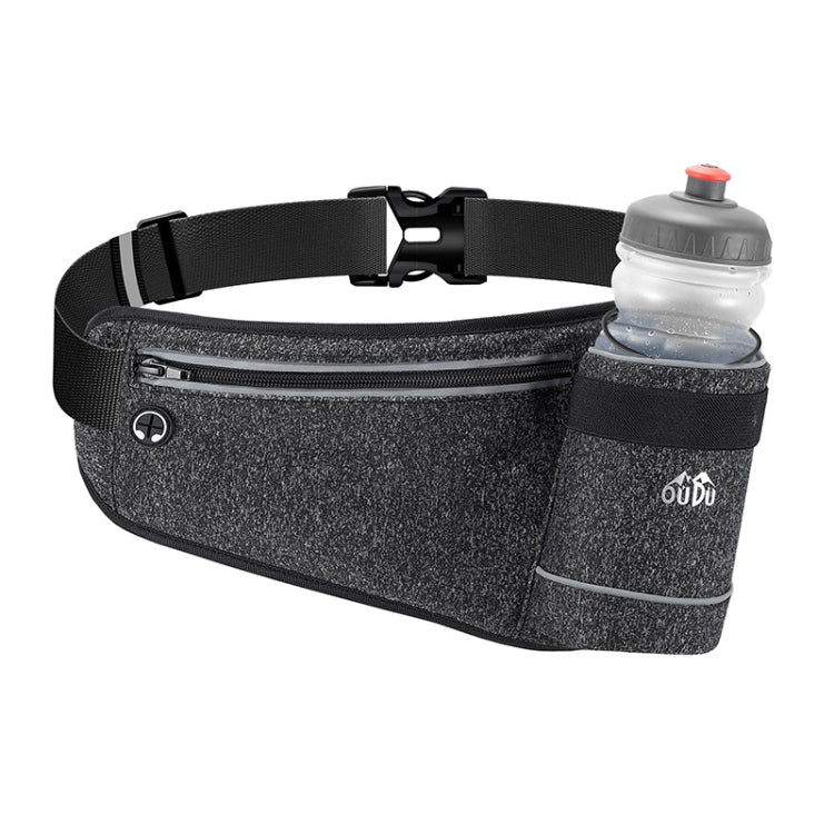 OUDU Outdoor Sports Water Bottle Waist Pack Multifunctional Running And Fitness Gear, Style: Without Bottle(Hemp Black) - British D'sire Main image