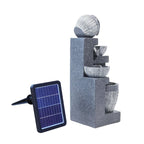 Outdoor Cascading LED Tiered Water Fountain Garden Solar Power Feature Statues - British D'sire