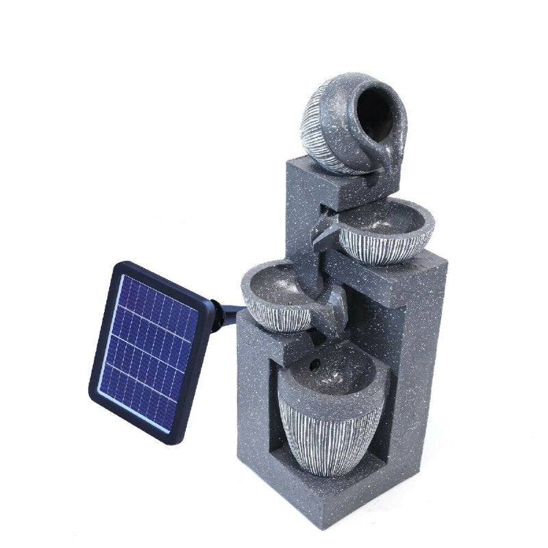 Outdoor Cascading LED Tiered Water Fountain Garden Solar Power Feature Statues Secondary image