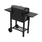 Outdoor Charcoal Grill with Side Tables, Black - Charcoal Grill - British D'sire