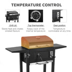 Outdoor Charcoal Grill with Side Tables, Black - Charcoal Grill - British D'sire