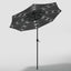 Outdoor Solar 24 LED Lights Patio Parasol w/ Crank, Dark Grey - Parasol - British D'sire