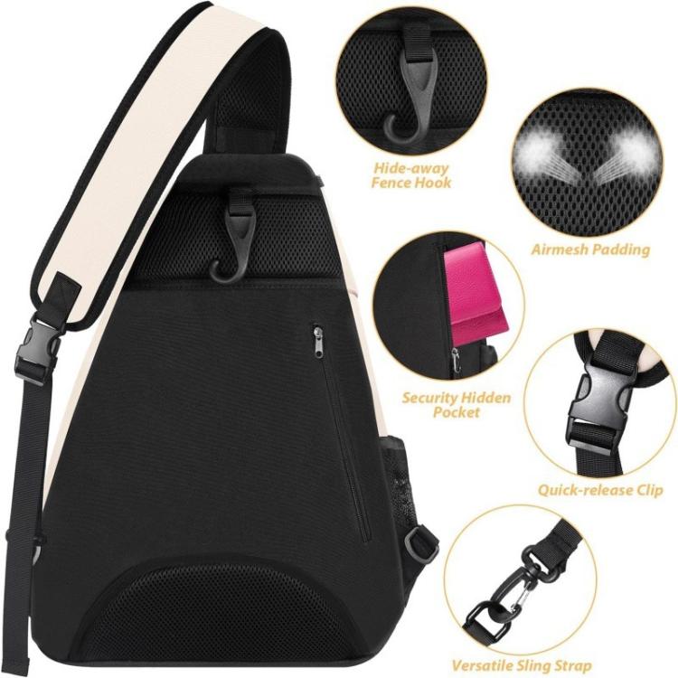 Outdoor Sports Training Single - Shoulder Tennis Crossbody Bag(Beige) - crossbody bag - British D'sire