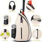 Outdoor Sports Training Single - Shoulder Tennis Crossbody Bag(Beige) - crossbody bag - British D'sire