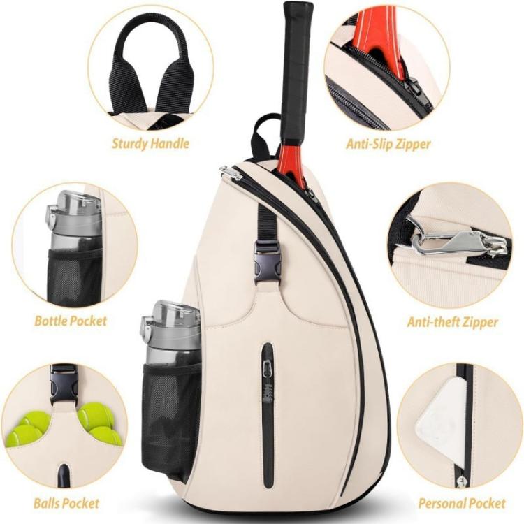 Outdoor Sports Training Single - Shoulder Tennis Crossbody Bag(Beige) - crossbody bag - British D'sire