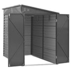 Outdoor Steel Garden Storage Shed, Charcoal Black - British D'sire