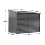 Outdoor Steel Garden Storage Shed, Charcoal Black - British D'sire