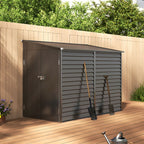 Outdoor Steel Garden Storage Shed, Charcoal Black - British D'sire