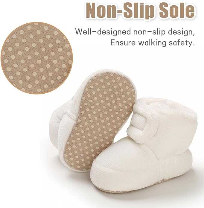outfit spring Baby Winter Warm Fleece Bootie, Newborn Non - Slip Soft Sole Winter Shoes Sock Shoes Cute Adjustable Crawling Shoes Prewalker Boots for Girls Boys Toddler 0 - 18 Months - Kids shoes - British D'sire
