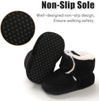 outfit spring Baby Winter Warm Fleece Bootie, Newborn Non - Slip Soft Sole Winter Shoes Sock Shoes Cute Adjustable Crawling Shoes Prewalker Boots for Girls Boys Toddler 0 - 18 Months - Kids shoes - British D'sire