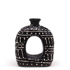Oval Donut Shaped Vase - Chocolate 18cm - Ceramic Vase - British D'sire