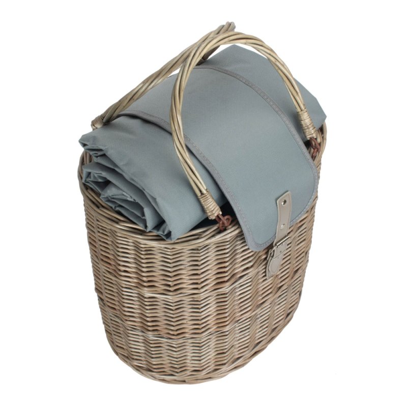 Oval Grey Fitted Cool Bag Drinks Picnic Basket - Drinks Baskets - British D'sire