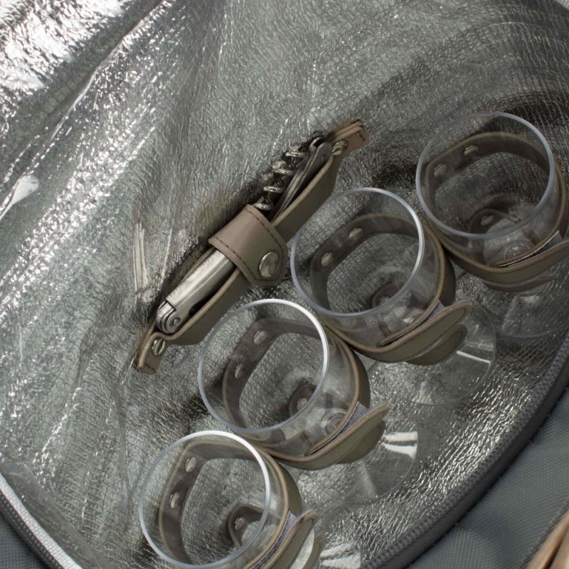 Oval Grey Fitted Cool Bag Drinks Picnic Basket - Drinks Baskets - British D'sire