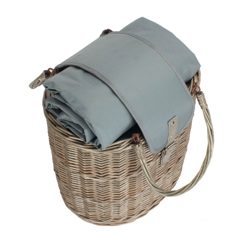 Oval Grey Fitted Cool Bag Drinks Picnic Basket - Drinks Baskets - British D'sire