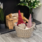 Oval Log Basket with Rope Handles T44x30xH20/27xB33c23cm - Home Decor - British D'sire