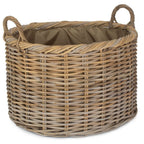 Oval Rattan Storage Log Basket With Cordura Lining - Log Baskets - British D'sire