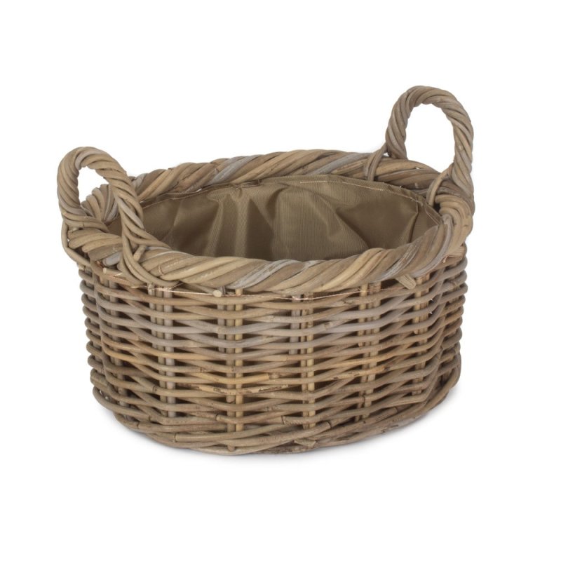 Oval Rattan Storage Log Basket With Cordura Lining - Log Baskets - British D'sire