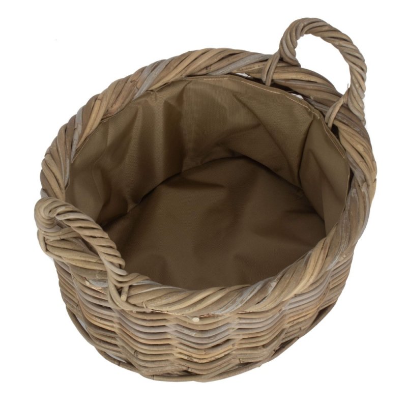Oval Rattan Storage Log Basket With Cordura Lining Secondary image