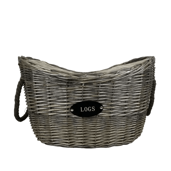 Oval Tapered Log Basket with Two Hessian Ears - Log Basket - British D'sire Main image