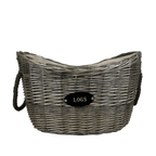 Oval Tapered Log Basket with Two Hessian Ears - Log Basket - British D'sire