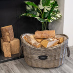 Oval Tapered Log Basket with Two Hessian Ears - Log Basket - British D'sire