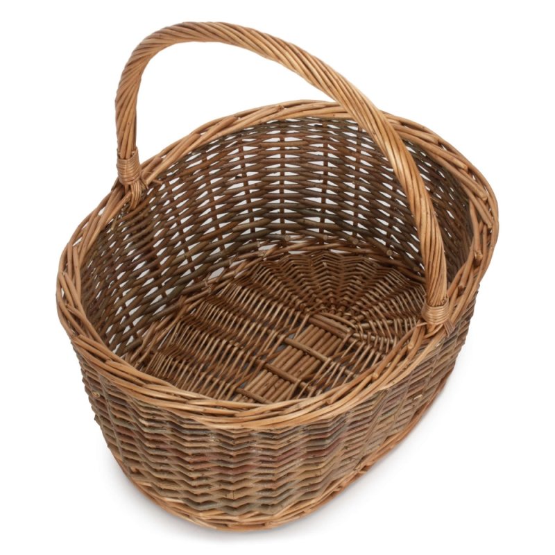Oval Unpeeled Willow Shopping Basket - Shopping Baskets - British D'sire