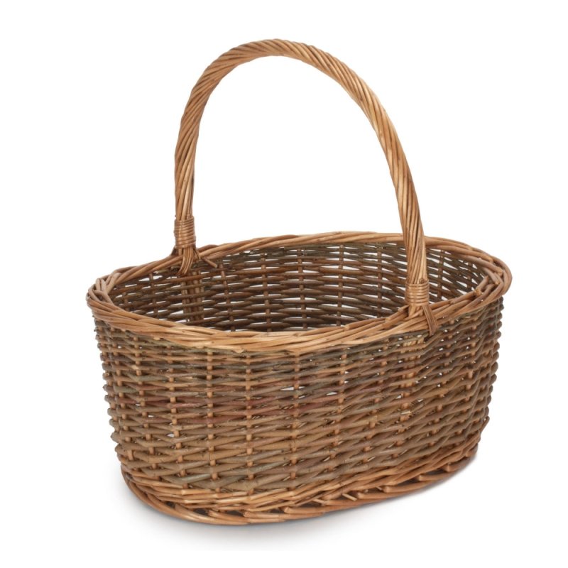 Oval Unpeeled Willow Shopping Basket Secondary image
