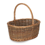 Oval Unpeeled Willow Shopping Basket - Shopping Baskets - British D'sire