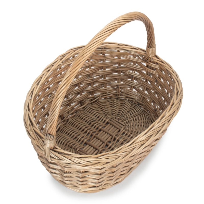 Oval Wicker Braid Border Shopping Basket - Shopping Baskets - British D'sire Main image