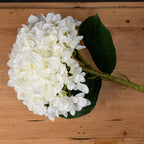 Oversized White Hydrangea Artificial Flower Stem - Artificial Flowers & Stems - British D'sire