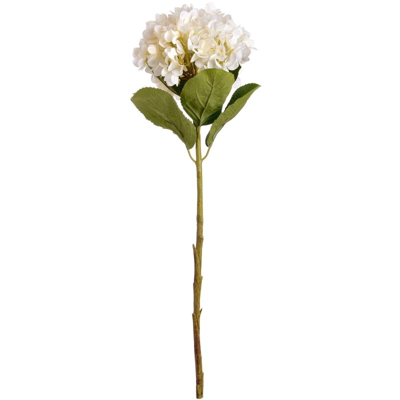 Oversized White Hydrangea Artificial Flower Stem - Artificial Flowers & Stems - British D'sire