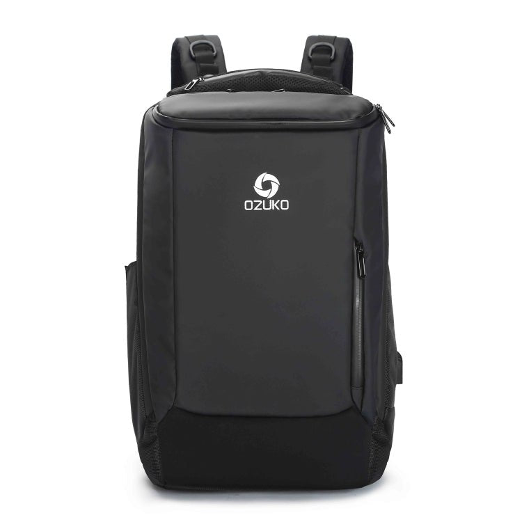 Ozuko 9060 Large Capacity Waterproof USB Outdoor Shoulder Backpack, Size: Large, 33x21x53cm(Black) - British D'sire Main image